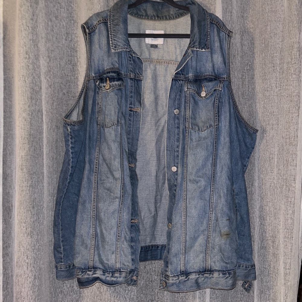 Old Navy Medium Wash Blue Denim Vest sz 4x - Picture 9 of 16